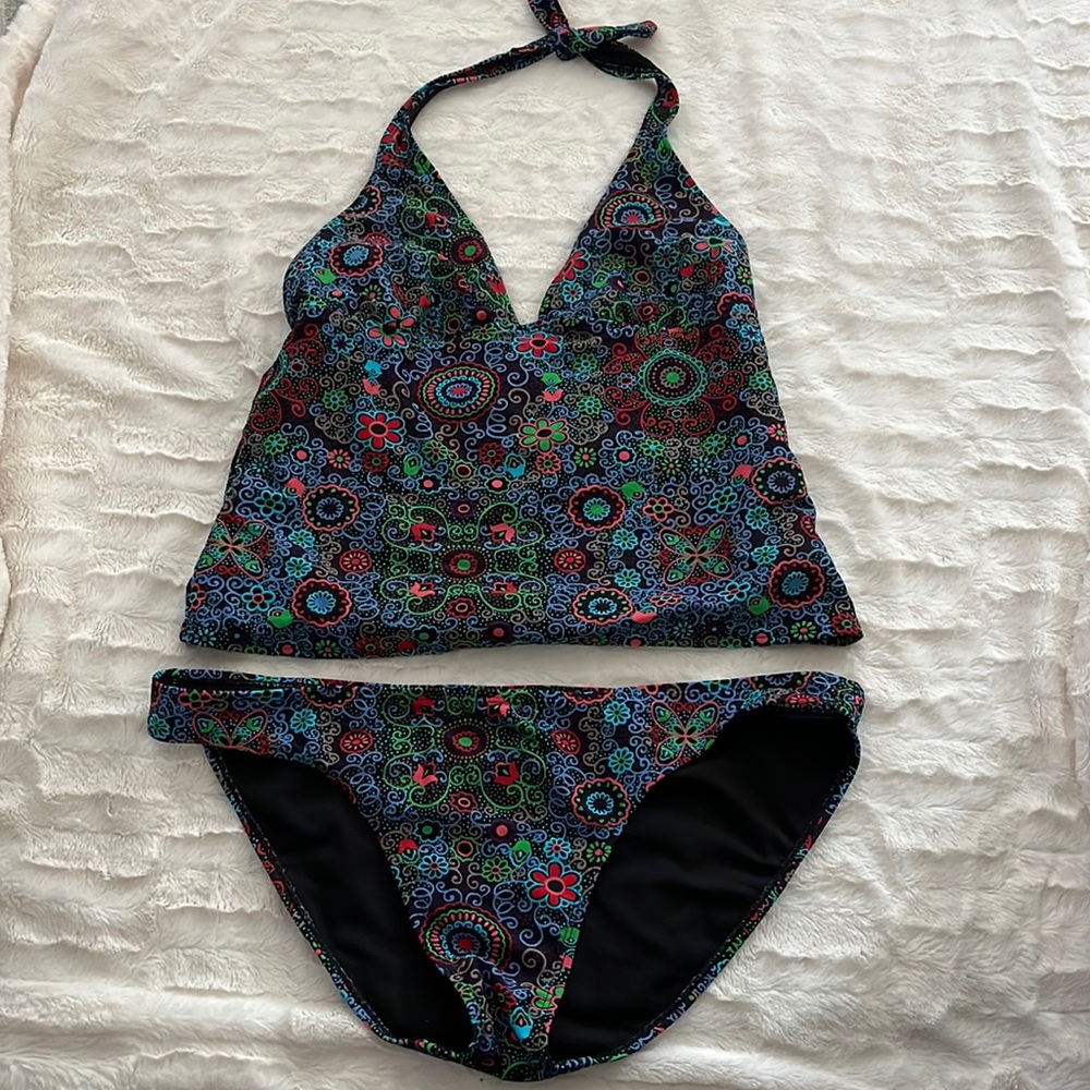 Two piece bathing suit, swimsuit. XL bottom, L top